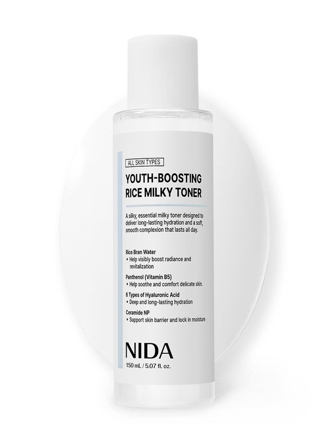 NIDA Youth-boosting Rice Milky Toner, for Glass Skin | Rice Bran Extract, Niacinamide, Ceramide NP, Panthenol | Deep Moisturizing, Hydrating and Refreshing, Korean Skin Care | 5.07 fl. oz., 150ml - Image 1
